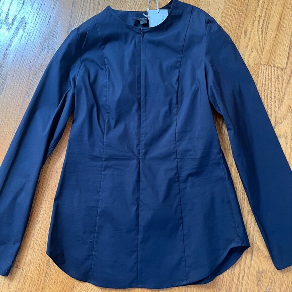 COS Navy Blue Women's Shirt w/ Zip Size 2 NWT - Picture 3 of 4